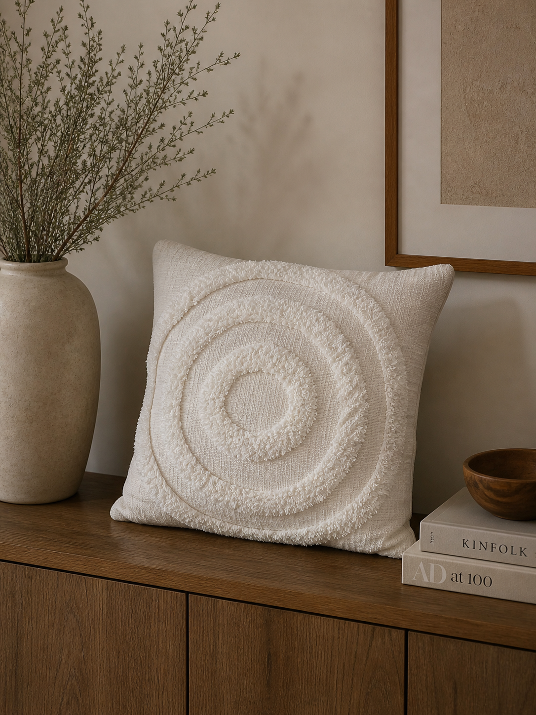 COUSSIN TUFTÉ CERCLE 50X50
