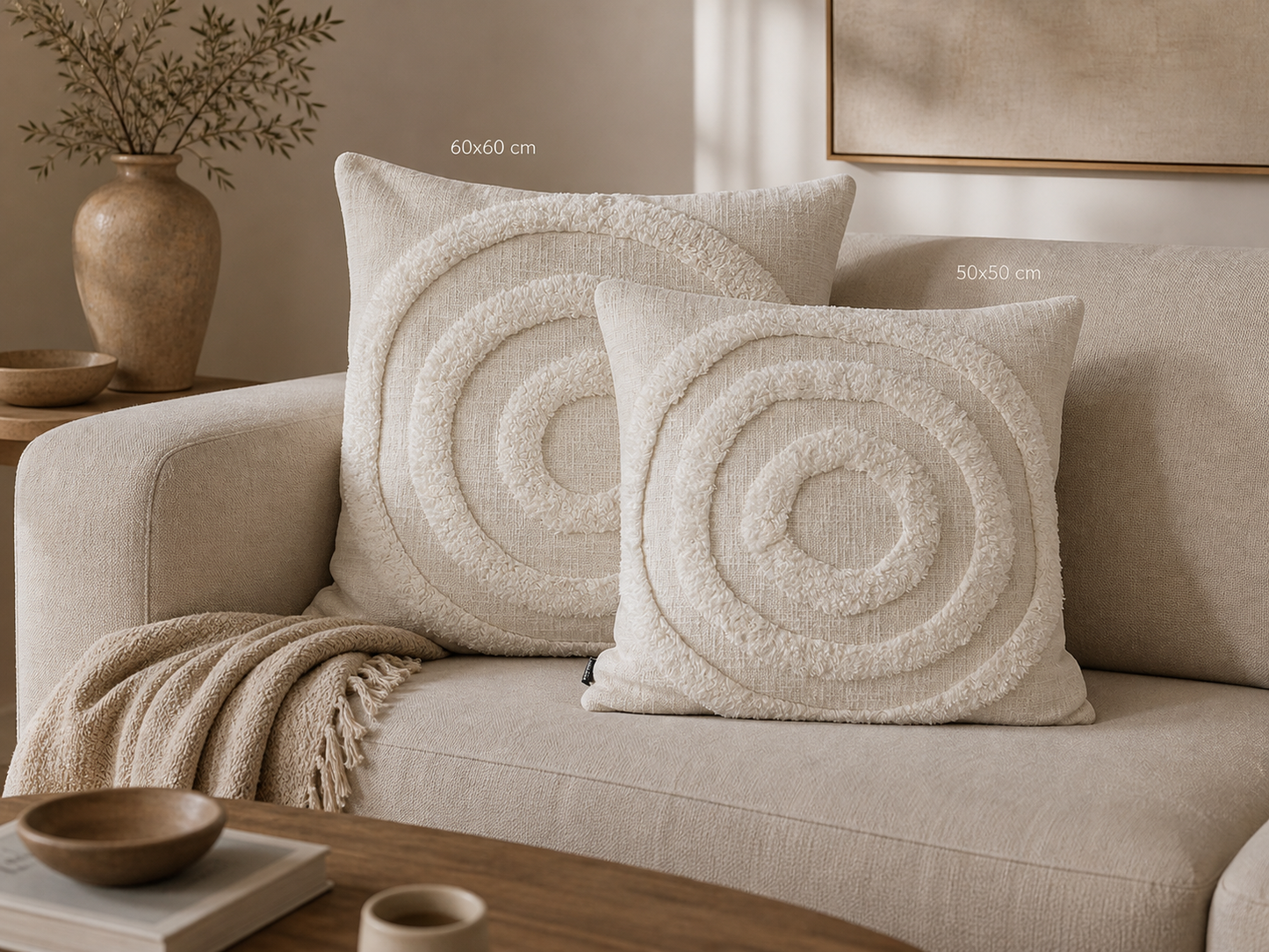 COUSSIN TUFTÉ CERCLE 50X50